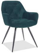 Jedálenská stolička CHERRY MAT VELVET zelená