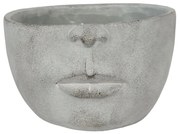 Šedý květáč hlava s ústy - 24 * 23 * 15 cm