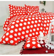 Obliečky bavlnené Dots červené EMI, Štandardný set jednolôžko obsahuje 1x 140x200 + 1x 70x90