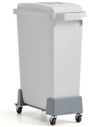 Set OLIVER, 1x60 L odpadkový kôš + šedé veko + vozík