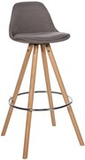Barová stolička Corbin Round - látka, natura rám - taupe