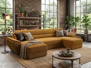 Rozkladacia sedacia súprava do U TAVERO 321x140 cm, horčicová