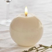 SIRIUS LED vosková sviečka Sille Ivory round, 9 cm, biela, d. 10 cm