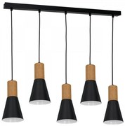Luster na lanku EDMON 5xE27/60W/230V čierna