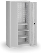 Policová dielenská skriňa 2-dverová, 3 police, 1950 × 950 × 500 mm, sivé dvere