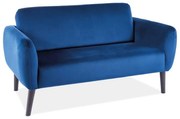 Sedacia súprava Elsa Velvet, dvojsedadlo, modrá / čierna