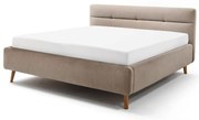 Béžová čalúnená dvojlôžková posteľ s úložným priestorom s roštom 180x200 cm Lotte – Meise Möbel
