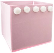 Úložný box Pompoms, 29x29x29 cm, ružová