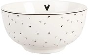 Biela miska so srdiečkami Lovely Day - Ø 14*7 Cm / 500 ml