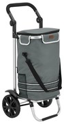 Nákupný vozík 3 v 1 – objem 56 l, sivý