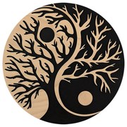 AMADEA Drevený obraz strom Jin a jang, rozmer 30 cm, český výrobok