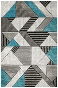 Koberec Amelia A632A pruhy / čiarky, sivý / tyrkysový