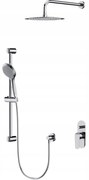 Cersanit City, podomietková sprchová sada s dažďovou a 3-funkčnou ručnou sprchou B255, chrómová, S952-014