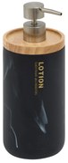 Dávkovač mydla Lotion, čierna/s drevenými prvkami, 842 ml