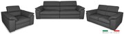 Moderná kožená sedacia súprava LOREN II 3+2+1, sivá (madras - 128 grey)