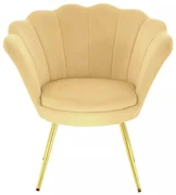 LuxuryForm DESIGN Kreslo FREY VELUR so zlatými nohami - medové