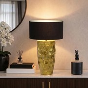 Luxusná stolná lampa Noir Elegance ručne tepaná zlatá