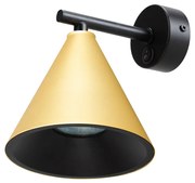 Nástenné svietidlo Alias, 1x zlaté/čierne kovové tienidlo, b