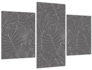 Obraz - Šedé palmové listy (90x60 cm)