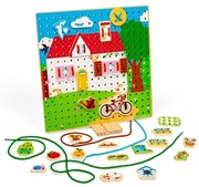 Bigjigs Toys Provlékací deska domeček