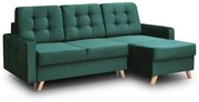 Rohová sedacia súprava Vegas v škadinávskom štýle, tm. zelená (fuego 162)