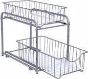 Úložný kuchyňský organizér Ruo tmavě stříbrný