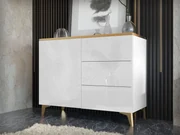 Komoda Opuncia 1D3S (biela + biela lesklá + zlatá). Vlastná spoľahlivá doprava až k Vám domov. 1122776