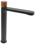 Vysoká umývadlová batéria SAT Fusion bez výpuste páka tmavé drevo SATBSFU285DTC