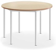 Stôl SONITUS, kruh, Ø 1200x760 mm, linoleum - béžová, biela