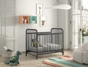 Detská kovová postieľka Bronxx čierna 60x120cm