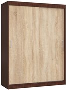 Šatníková skriňa s posuvnými dverami 150 cm CLP mono wenge / sonoma
