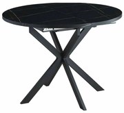 Jedálenský stôl Maxwell, čierny mramor / čierna