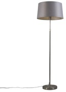 Stojaca lampa z ocele s sivým tienidlom 45 cm nastaviteľná - Parte