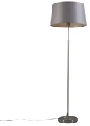 Stojaca lampa z ocele s sivým tienidlom 45 cm nastaviteľná - Parte