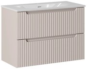 Závěsná skříňka Nova Cashmere Sky3 se zápustným umyvadlem 80 cm bílá/kašmírová