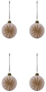 House Doctor Sklenené vianočné ozdoby Rose – set 4 ks