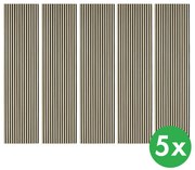 Drevený akustický panel, 2400 x 600 mm, čierny podklad, balenie 5 ks, dub morený