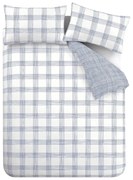 Bielo-modré bavlnené obliečky na dvojlôžko 200x200 cm Marlow Check – Bianca