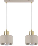 Závesné svietidlo Panta, 2x béžové kovové tienidlo, g