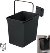 Prosperplast Závesný odpadkový kôš SYSTEMA BASIC, 23 l, 36 x 27 x 33cm, čierny