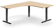 Kancelársky stôl QBUS, rohový, 1600x2000 mm, T-rám, čierny rám, dub