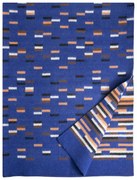 Vlnená deka Yllätys 130x180, modro-škoricovo-hnedá