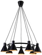 Candellux Čierno-zlatý závesný luster More pre žiarovku 7x E27 37-71170