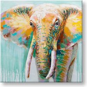 Maľovaný obraz na stenu SLON 70x70 cm