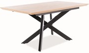 Rozkladací jedálenský stôl 160-220 cm Carlos (dub + čierna) (pre 8 a viac osôb). Vlastná spoľahlivá doprava až k Vám domov. 1050005