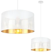 Závesné svietidlo Asti0, 1x biele PVC tienidlo, (fi 35cm), g, w