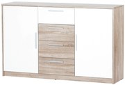 Komoda Melinne 05 (dub sonoma 3D + biela). Akcia -20%. Vlastná spoľahlivá doprava až k Vám domov. 1068189