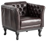 furniture-nabytek.cz - Masívne kreslo Chesterfield Dover z pravej kože, hnedé