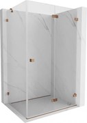 Mexen Lunar-F, 1-krídlový sprchový kút so skladacími dverami, pravý, 85 x 80 cm, 8mm číre sklo, ružové zlato profil, 836-085-080-60-00-P