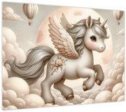 Obraz - Jednorožec v oblakoch (70x50 cm)